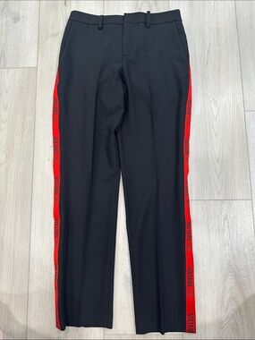 Zadig & Voltaire Pomelo Band Side Stripe Trousers Black Red Size 40